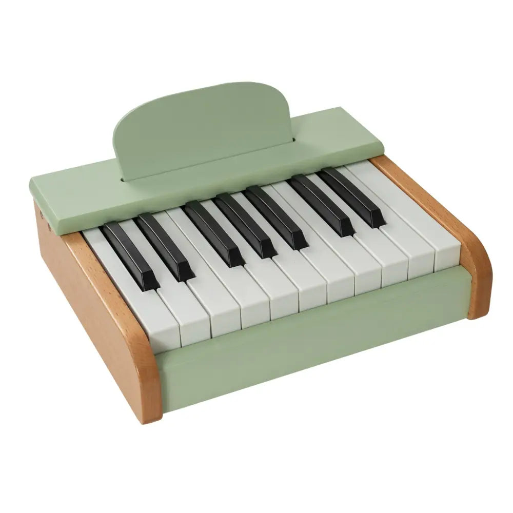 18 Keys Wooden Piano for Kids with Removable Music Stand-Green - Green - Pianos & Keyboards
