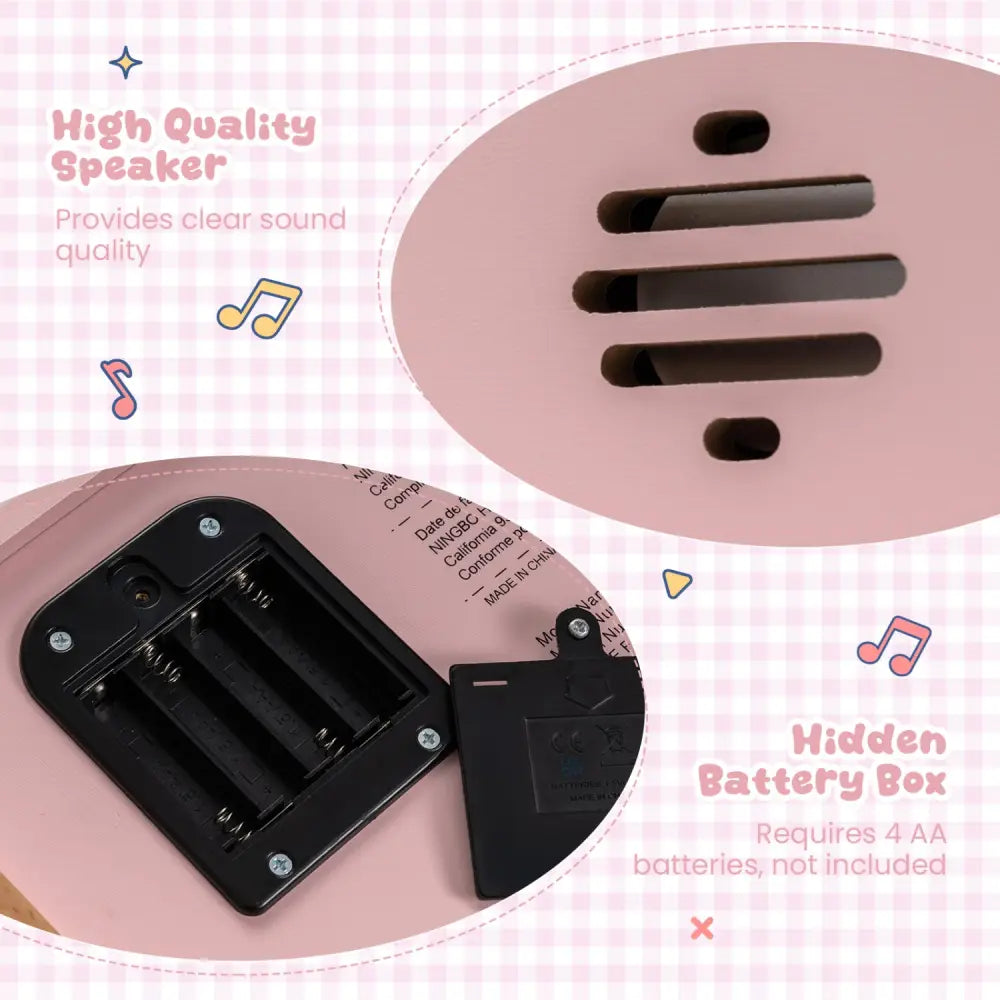 18 Keys Wooden Piano for Kids with Removable Music Stand-Pink - Pink - Pianos & Keyboards