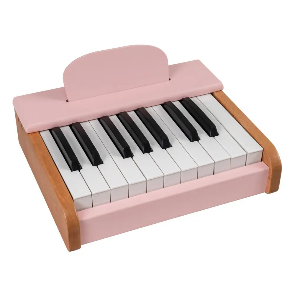 18 Keys Wooden Piano for Kids with Removable Music Stand-Pink - Pink - Pianos & Keyboards