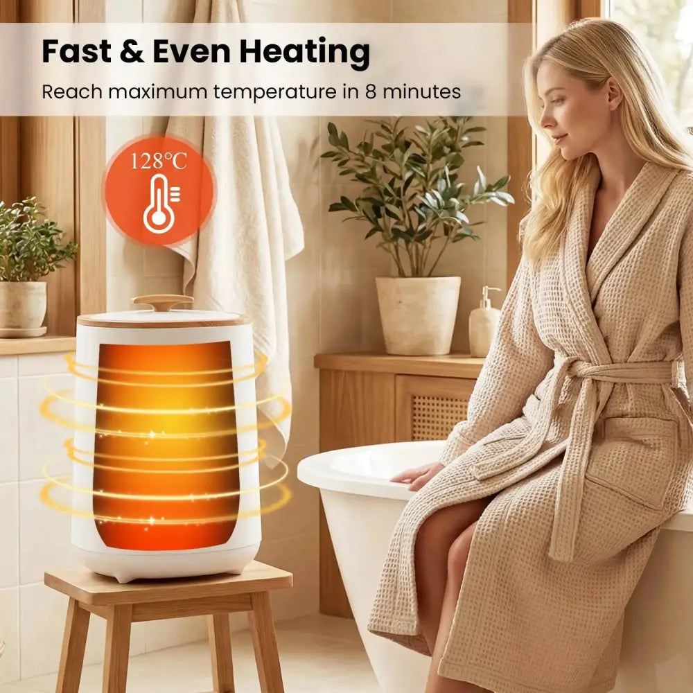 18 L Large Blanket Towel Warmer with LED Display for Bathroom-White Costway