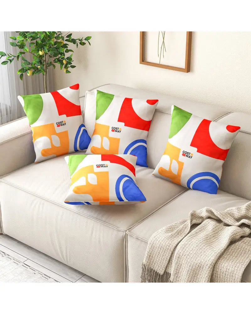 18 x 18 Inch Inches Square Throw Pillows with Removable and Washable Velvet Pillow Cases - Red - Sofas & Loveseats