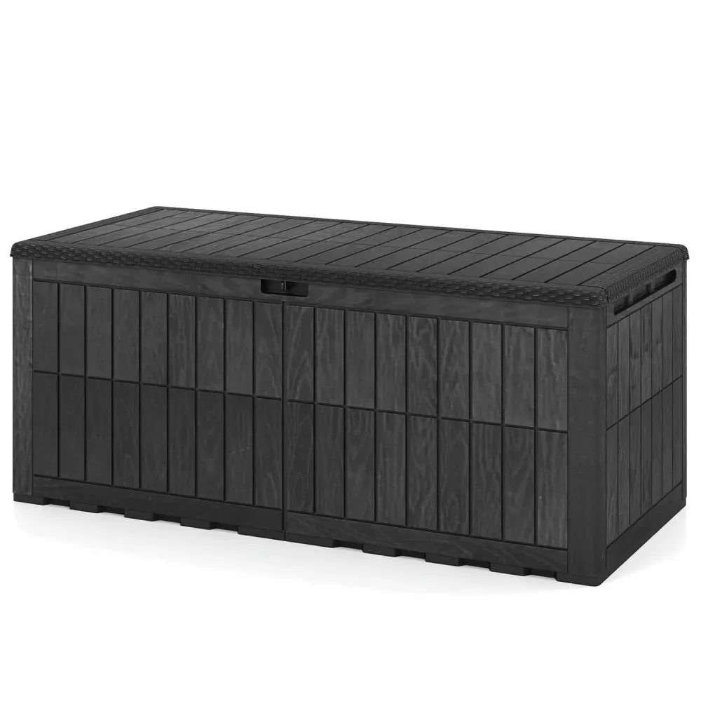 180 Gal Outdoor Deck Box All-Weather Lockable Storage Bin with Lid and Handles-Black - Black - Sheds & Outdoor Storage