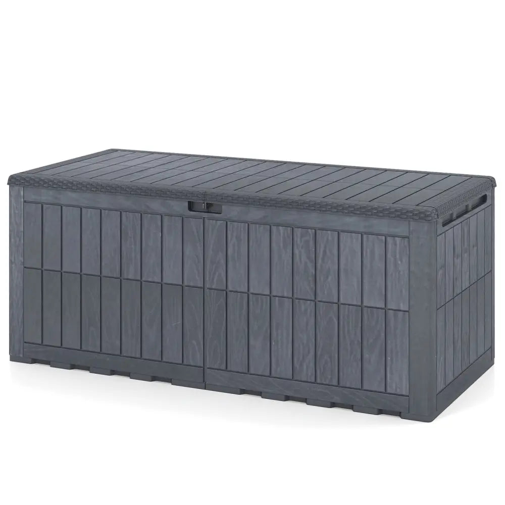 180 Gal Outdoor Deck Box All-Weather Lockable Storage Bin with Lid and Handles-Gray - Gray - Sheds & Outdoor Storage