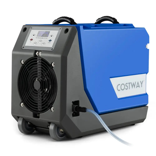 180 PPD Commercial Dehumidifier with Pump Drain Hose and Wheels-Blue - Blue - Dehumidifiers