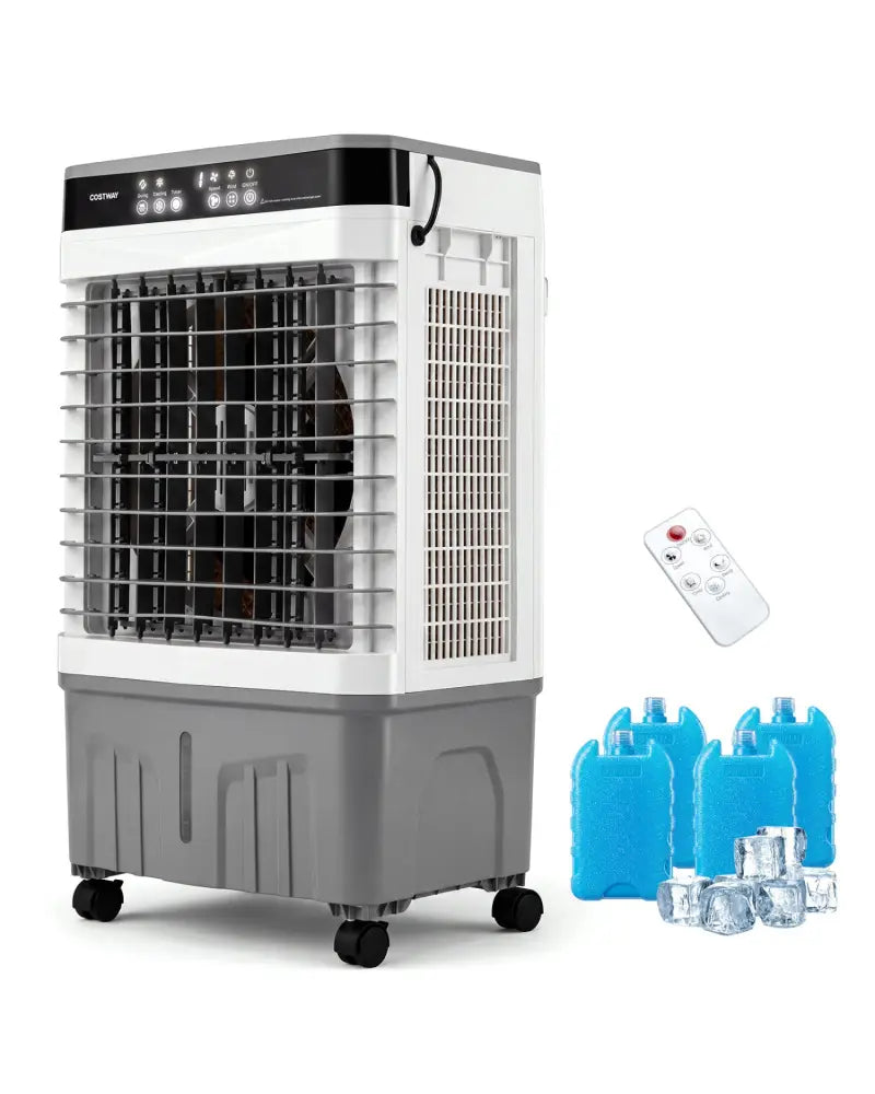 1800 CFM Evaporative Air Cooler with 4 Gal Water Tank-White - White - Air Coolers