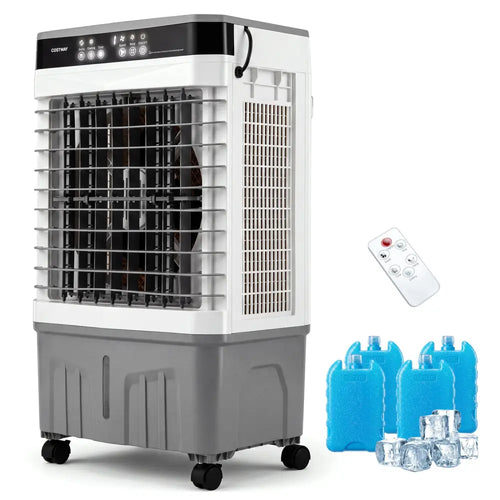 1800 CFM Evaporative Air Cooler with 4 Gal Water Tank-White - White - Air Coolers