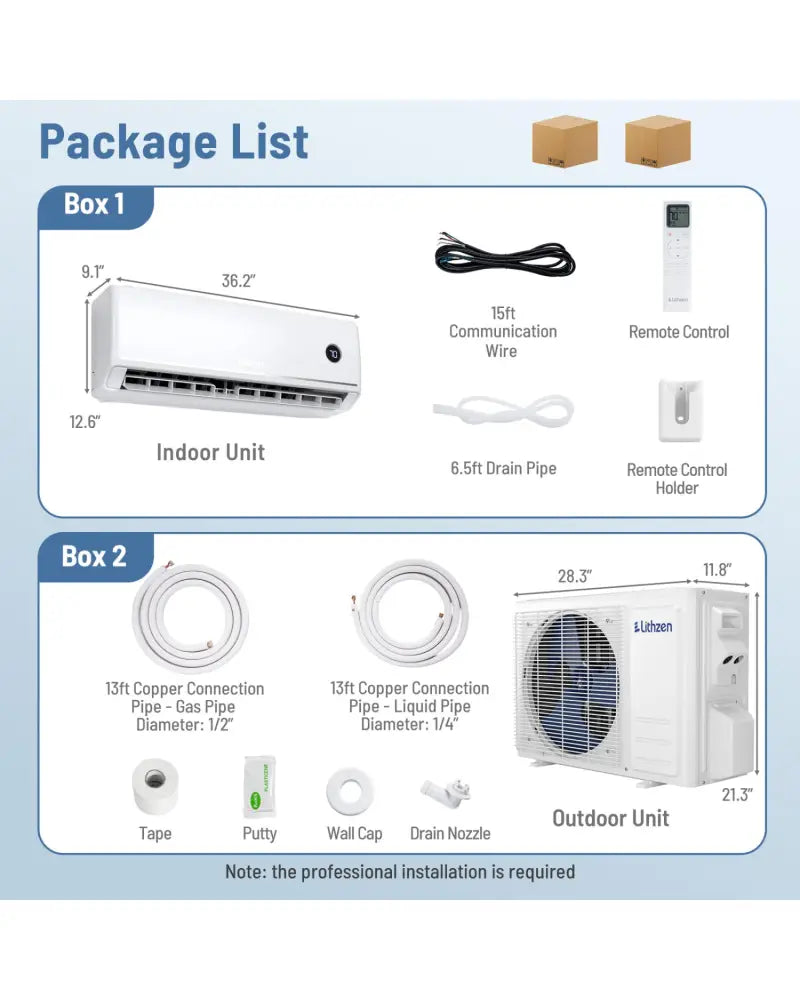 18000 BTU 18.1 SEER2 208/230V Mini Split Air Conditioner Works with Alexa - White - 18000 BTU Mini Split