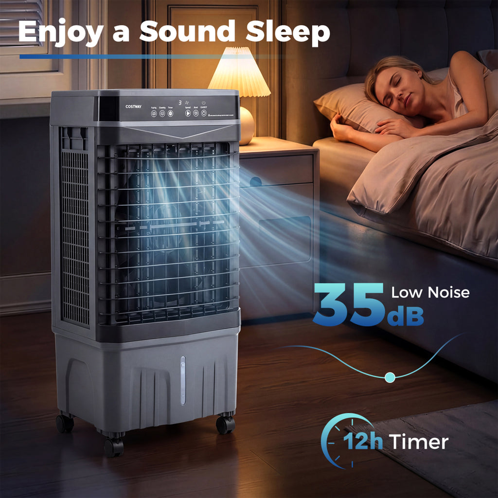 1800 CFM Evaporative Air Cooler with 4 Gal Water Tank-Black