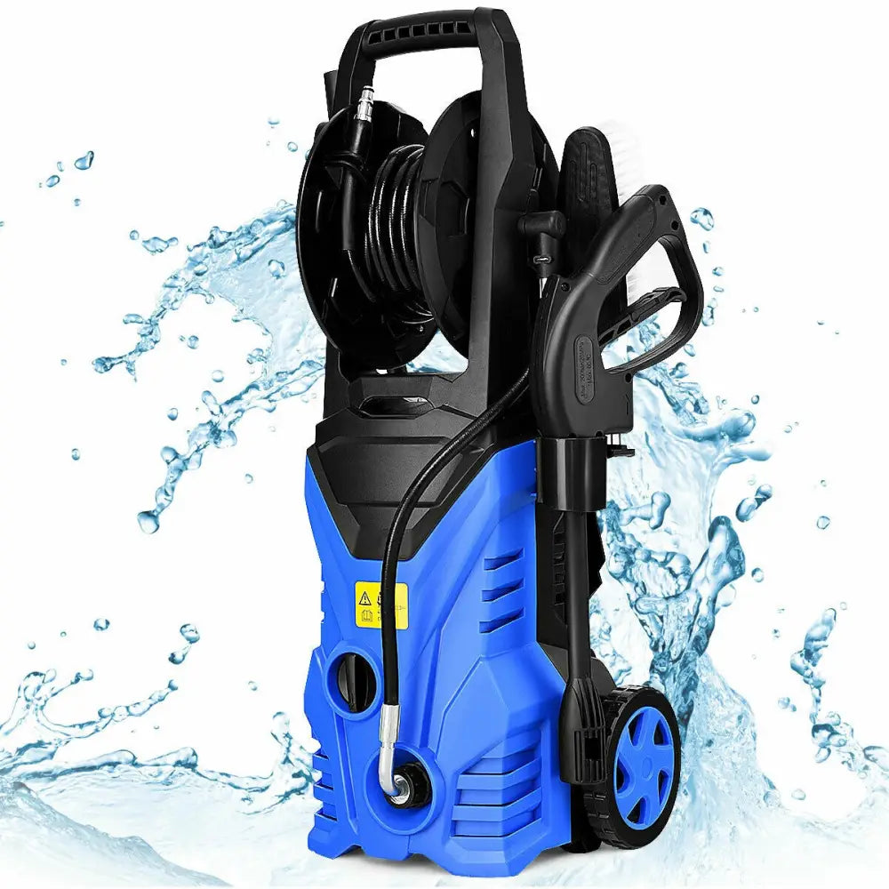 1800W 2030PSI Electric Pressure Washer Cleaner with Hose Reel-Blue - Blue - Pressure Washers