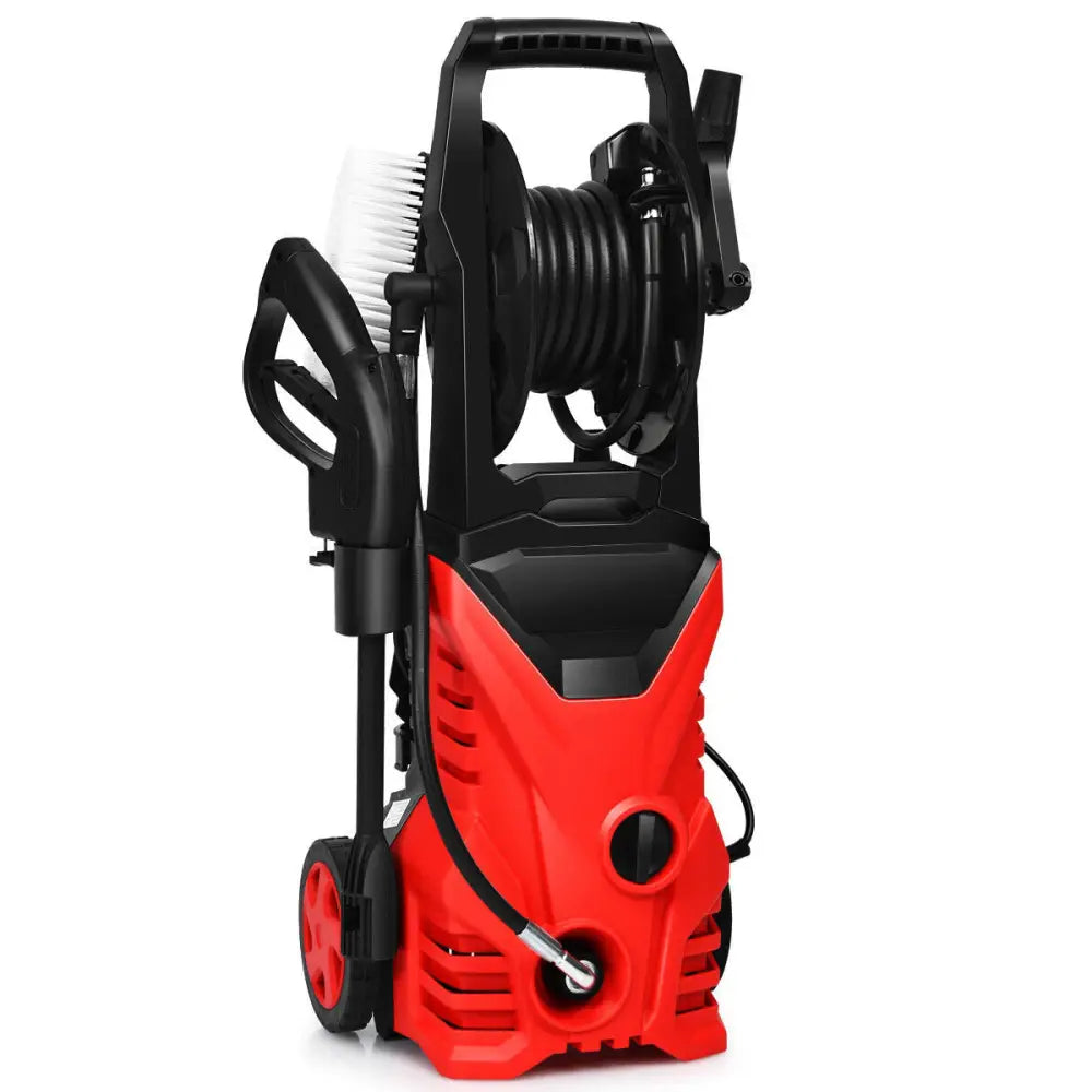 1800W 2030PSI Electric Pressure Washer Cleaner with Hose Reel-Red - Red - Pressure Washers