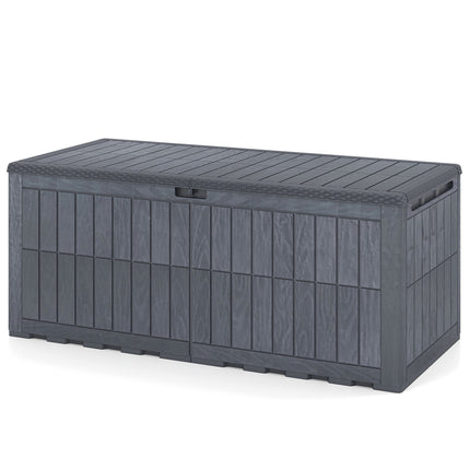 180 Gal Outdoor Deck Box All-Weather Lockable Storage Bin with Lid and Handles-Gray