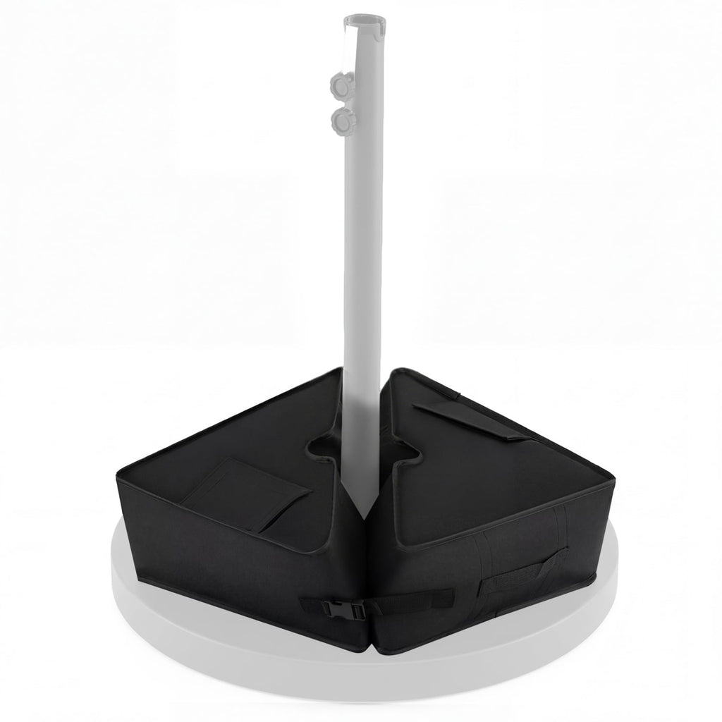 Poids de base de parasol carré 47 cm avec tissu résistant aux intempéries - Noir