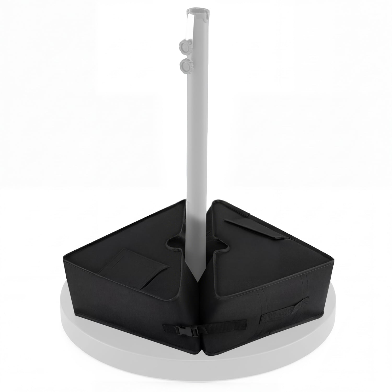 Poids de base de parasol carré 47 cm avec tissu résistant aux intempéries - Noir