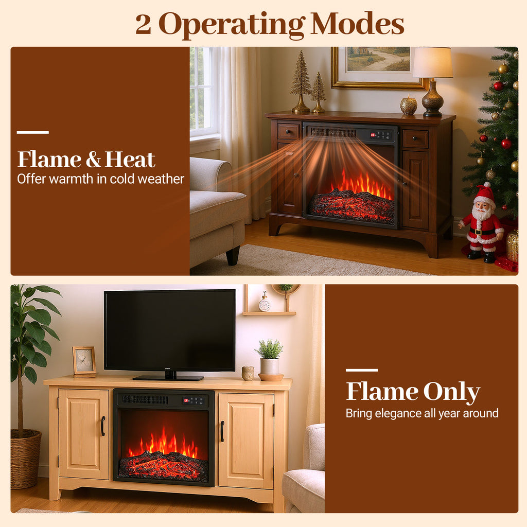 18 Inch Electric Fireplace Insert with Remote Control and 7 Realistic Flame Colors