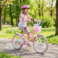 18-Inch Kids Bike Adjustable with Basket and Streamers Pink - Princess of the Sea Theme