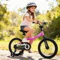 18-Inch Kids Bike with Removable Training Wheels Pink-Brave Hero