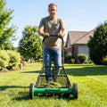 18 Inch Push Reel Lawn Mower 4-Position Adjustable with Removable Grass Catcher-Green
