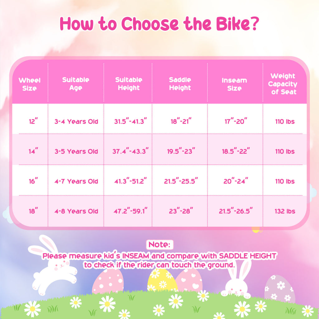 18 Inches Girls Bike with Front Bag and Streamers for 4-8 Years Pink
