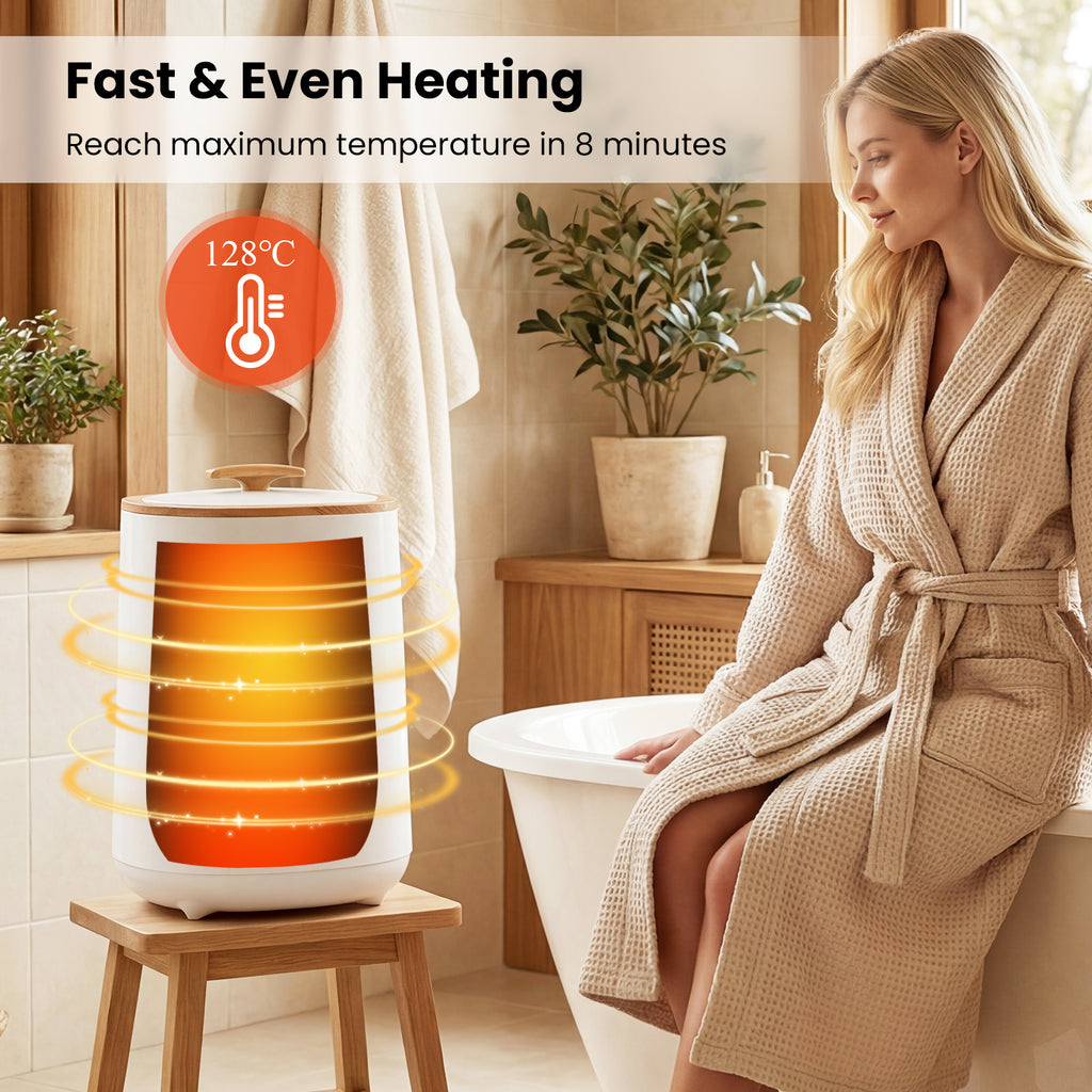 18 L Large Blanket Towel Warmer with LED Display for Bathroom-White