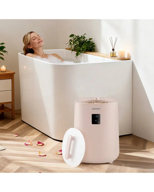 18L Large Towel Warmer with LED Display and Auto Shut off-Pink - Pink - Dryers