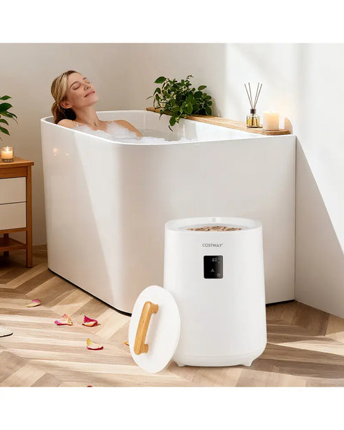 18L Large Towel Warmer with LED Display and Auto Shut off-White - White - Dryers