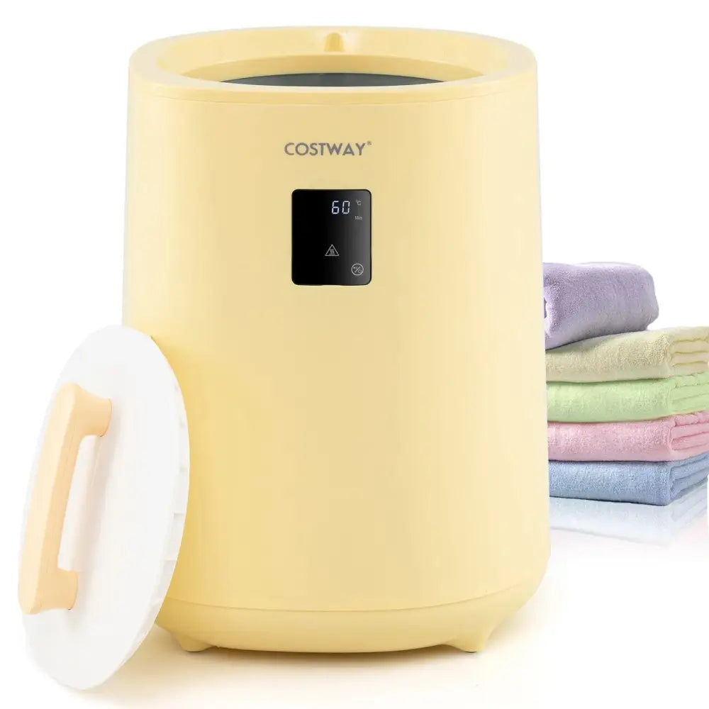 18L Large Towel Warmer with LED Display and Auto Shut off-Yellow Costway
