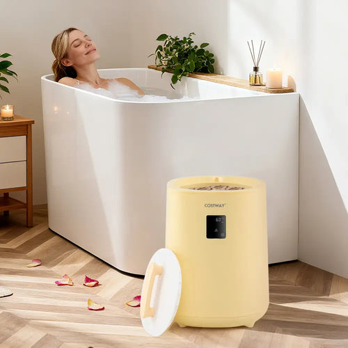 18L Large Towel Warmer with LED Display and Auto Shut off-Yellow - Yellow - Dryers