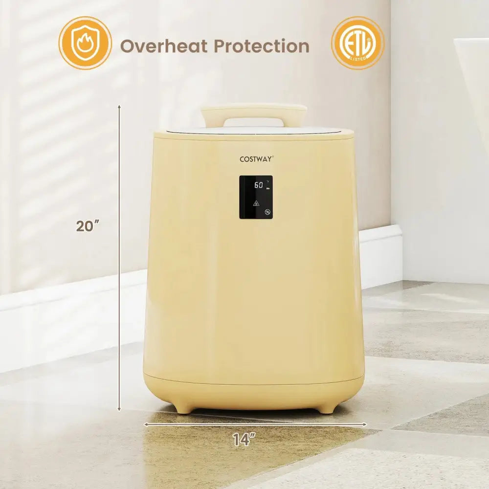 18L Large Towel Warmer with LED Display and Auto Shut off-Yellow Costway