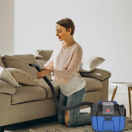 18V Wet Dry Vacuum 2.7 Gal 4 Peak HP Cordless Shop Vac 2.0 AH Battery - Blue - Oasis Home Essentials