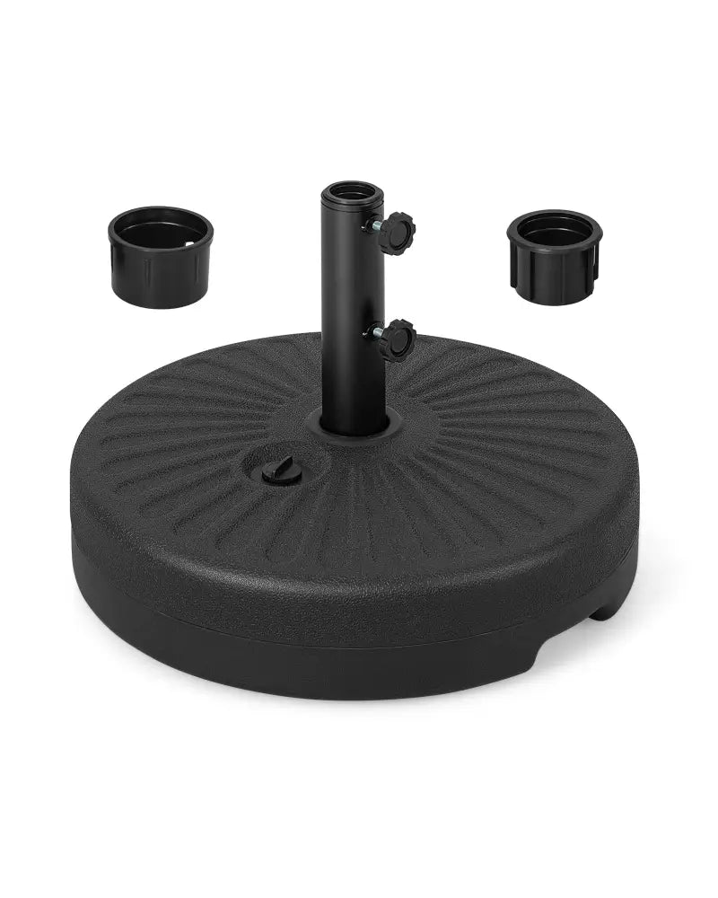 19.5 Inch Fillable Round Umbrella Base Stand for Yard Garden Poolside-Black - Black - Outdoor Umbrella Bases