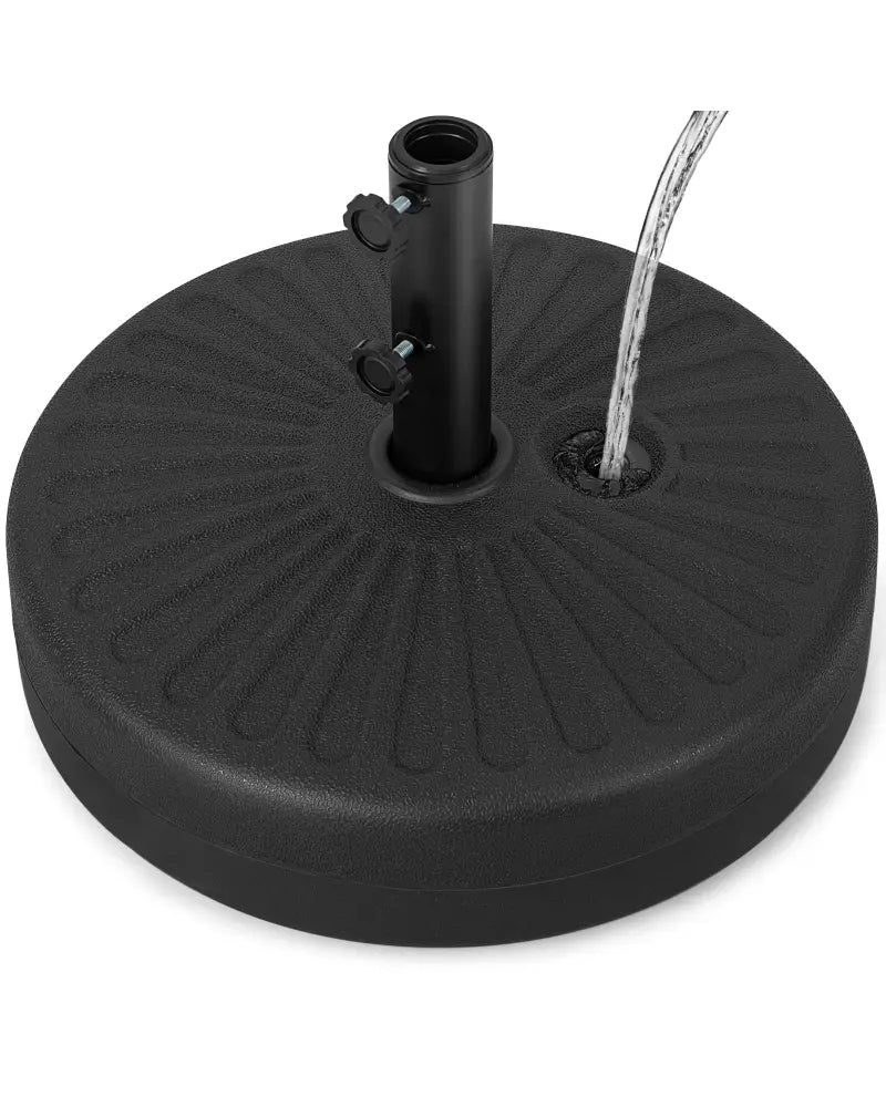 19.5 Inch Fillable Round Umbrella Base Stand for Yard Garden Poolside-Black - Black - Outdoor Umbrella Bases