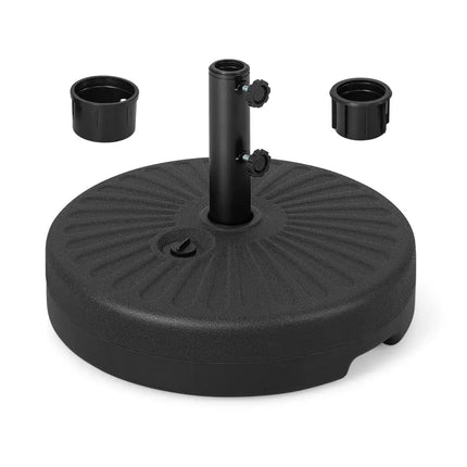 19.5 Inch Fillable Round Umbrella Base Stand for Yard Garden Poolside-Black - Black - Outdoor Umbrella Bases