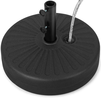 19.5 Inch Fillable Round Umbrella Base Stand for Yard Garden Poolside-Black - Black - Outdoor Umbrella Bases