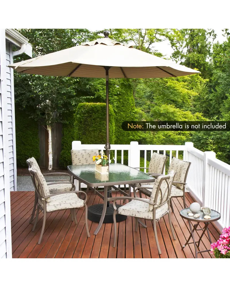 19.5 Inch Fillable Round Umbrella Base Stand for Yard Garden Poolside-Black - Black - Outdoor Umbrella Bases