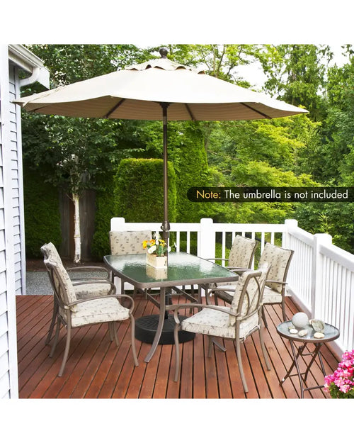 19.5 Inch Fillable Round Umbrella Base Stand for Yard Garden Poolside-Black - Black - Outdoor Umbrella Bases