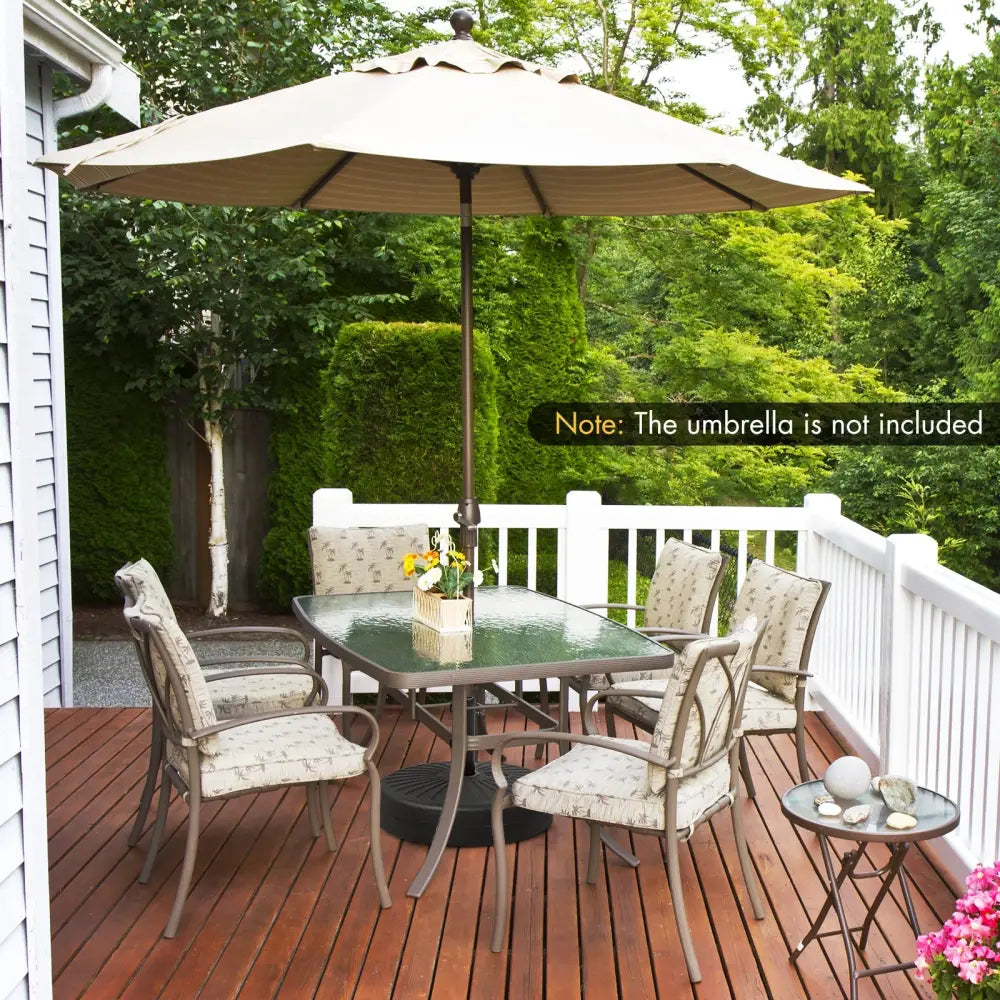 19.5 Inch Fillable Round Umbrella Base Stand for Yard Garden Poolside-Black - Black - Outdoor Umbrella Bases