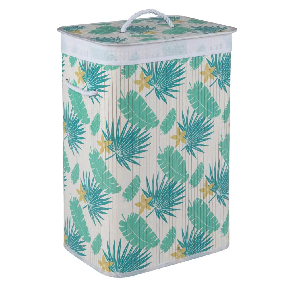 19 Gal Bamboo Clothes Hamper with Removable Liner and Portable Handles-Green - Green - Laundry Baskets