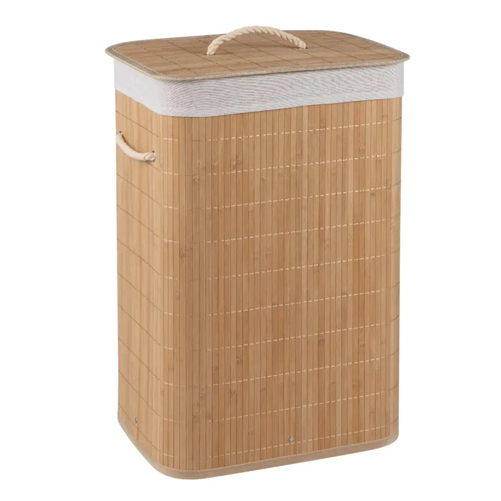 19 Gal Bamboo Clothes Hamper with Removable Liner and Portable Handles-Natrual - Natural - Laundry Baskets