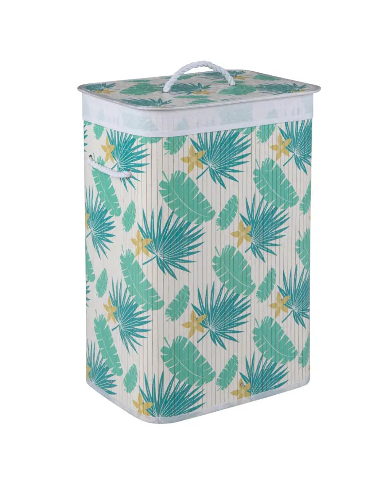 19 Gal Bamboo Clothes Hamper with Removable Liner and Portable Handles-Green - Green - Laundry Baskets