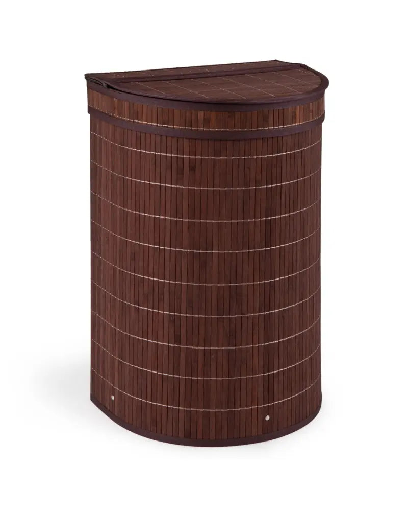 19 Gal Capacity Bamboo Laundry Hamper with Zippered Lid-Brown - Brown - Laundry Baskets