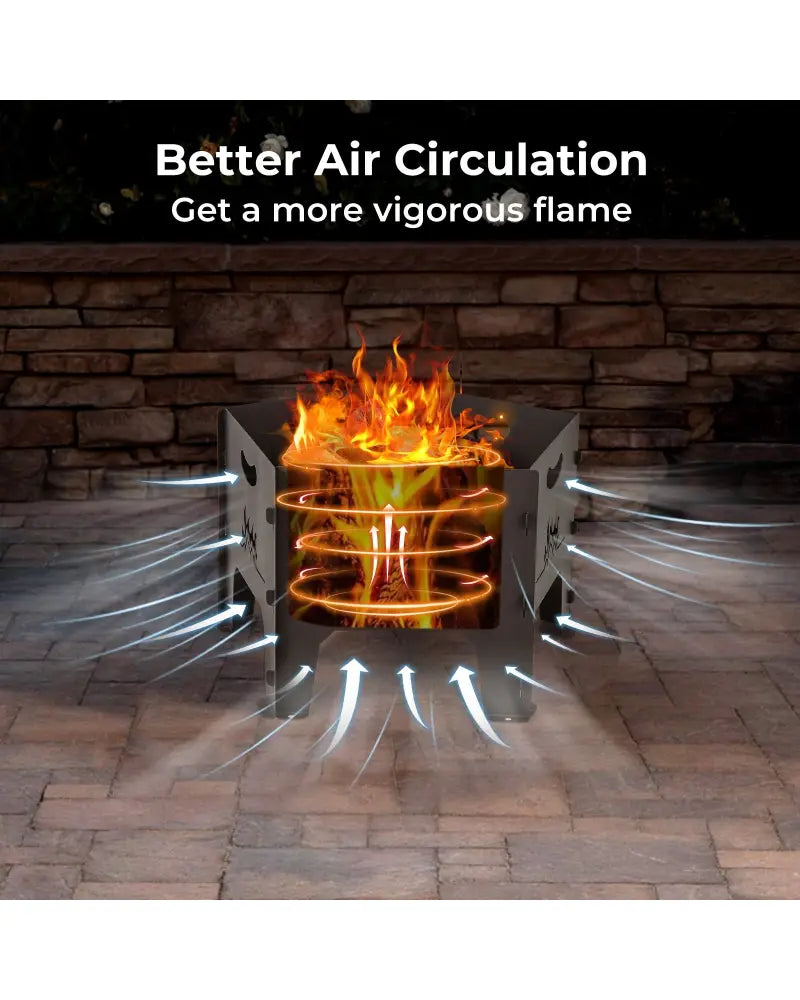 19 Inches Collapsible Portable Plug Fire Pit with Storage Bag - Black - Fire Pits