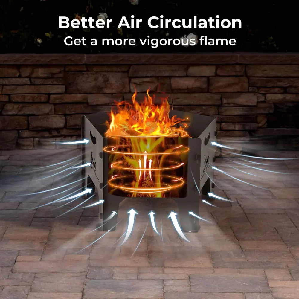 19 Inches Collapsible Portable Plug Fire Pit with Storage Bag - Black - Fire Pits