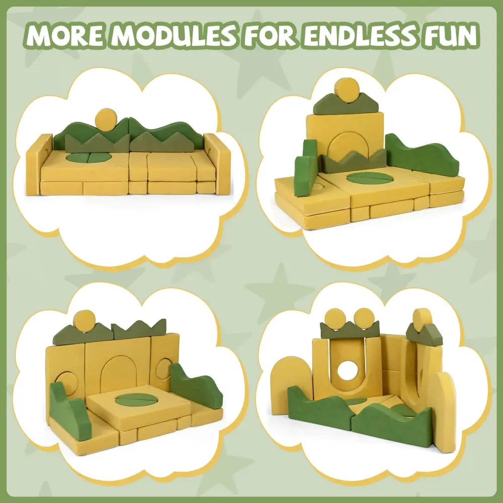 19 Pieces Modular Kids Play Couch for Inspiring Creativity - Kids Chairs & Seating