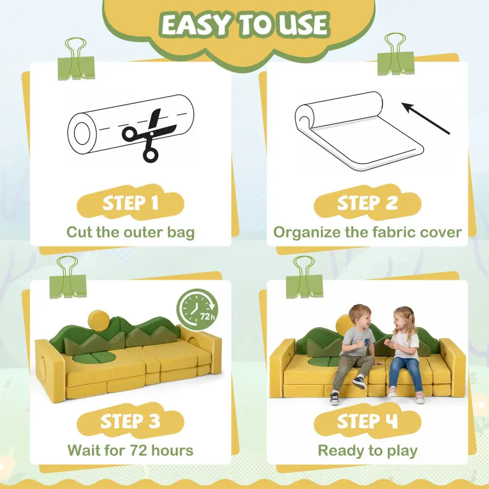 19 Pieces Modular Kids Play Couch for Inspiring Creativity - Kids Chairs & Seating
