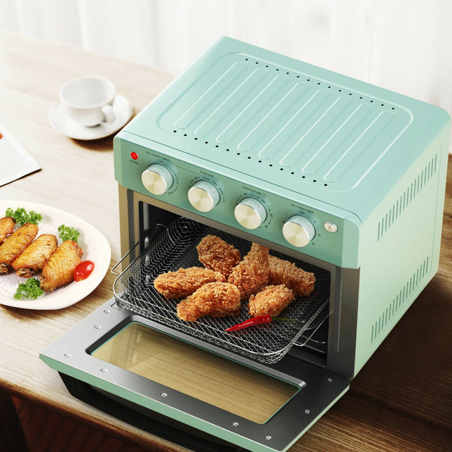 19 Qt Dehydrate Convection Air Fryer Toaster Oven with 5 Accessories - Green - Oasis Home Essentials