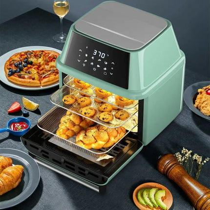 19 qt Multi - functional Air Fryer Oven 1800 W Dehydrator Rotisserie - Green - Oasis Home Essentials