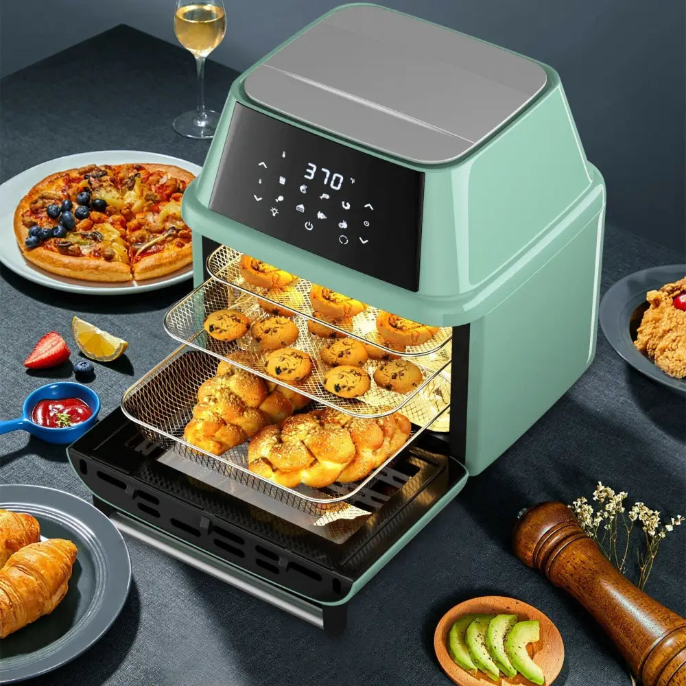 19 qt Multi - functional Air Fryer Oven 1800 W Dehydrator Rotisserie - Green - Oasis Home Essentials