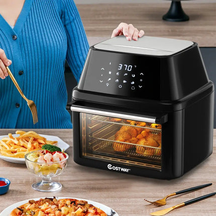 19 qt Multi - functional Air Fryer Oven 1800 W Dehydrator Rotisserie - Black - Oasis Home Essentials