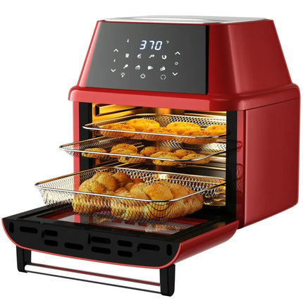 19 qt Multi - functional Air Fryer Oven 1800 W Dehydrator Rotisserie - Red - Oasis Home Essentials