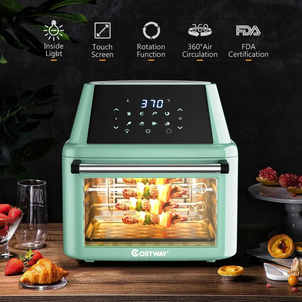 19 qt Multi - functional Air Fryer Oven 1800 W Dehydrator Rotisserie - Green - Oasis Home Essentials
